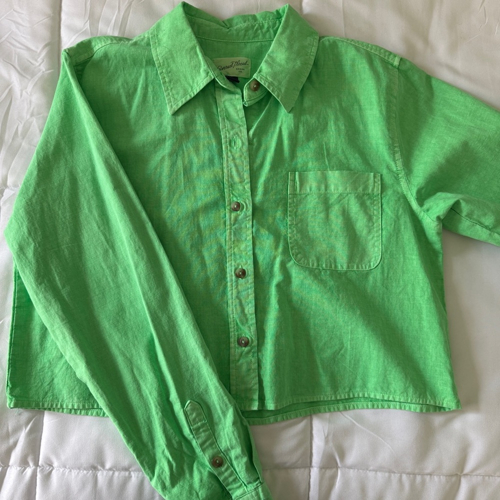 Universal Thread Bright Green Kids Button Down Shirt